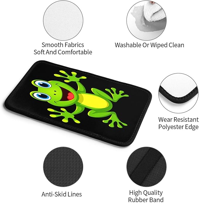 Green Frog Car Handrail Box Cushion Armrest Cover Auto Center Console Pad Car Decor 12.6X7.5 in