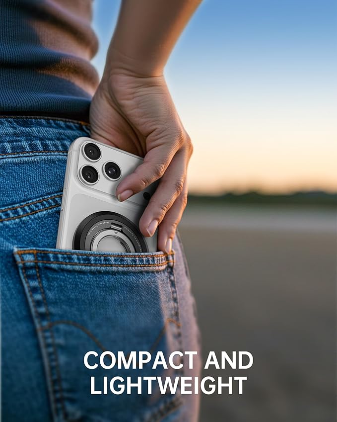 SYNCWIRE for MagSafe Phone Grip, 360° Rotation Magnetic Cell Phone Grip Magnetic Ring Holder Kickstand Mag Safe Ring Stand Compatible with iPhone 17 16 15 14 13 12 Pro Max MagSafe Accessories Android