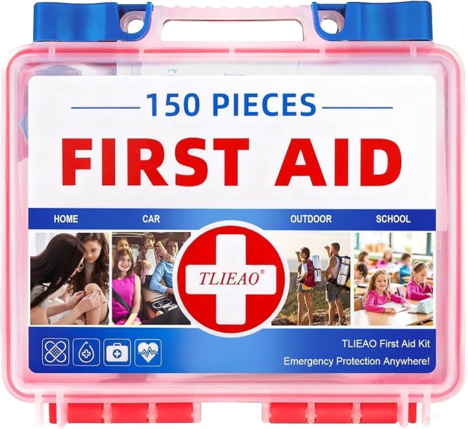 Mini First Aid Kit - 150 Pieces Emergency Medical Kit for Home, Car, Travel, Camping, Truck, Hiking, Sports, Office, Vehicle & Outdoor Emergencies