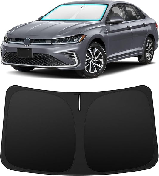 INSAUTO Custom Fit Windshield Sun Shade Accessories for Volkswagen/VW Jetta 2019-2026, Foldable Front Window Sunshade, UV & Heat Reflector, Keeps Interior Cool, Includes Storage Bag