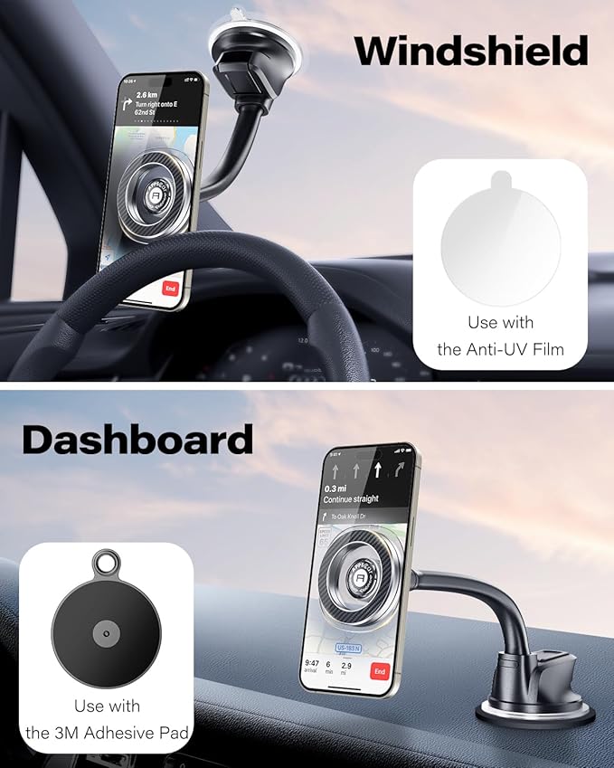 APPS2Car for Magsafe Car Mount, Magnetic Car Phone Holder Mount Fit for iPhone 17/16/15/14/13/12 Series/Magsafe Case