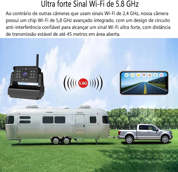 Wireless Backup Camera, Ultra Strong WiFi Signal Clear Picture Magnetic Rechargeable Rear view Reverse Back up Camera for Hitch Towing Gooseneck Travel Boat Horse Trailer Truck Camper RV Pickup iPhone