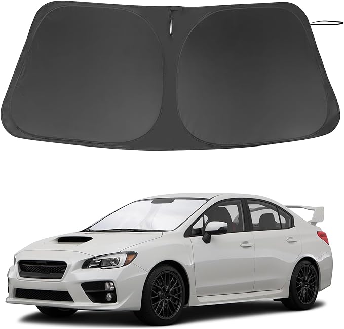 Windshield Sun Shade Custom Fit for 2008-2015 Subaru Impreza WRX/WRX STI Accessories Foldable Sunshade Sun Blocker Protect Car from Sun Rays & Heat Damage Keep Car Cooler