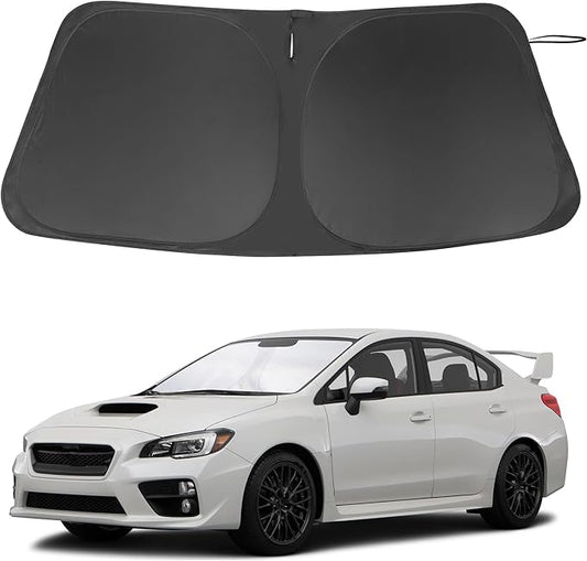 Windshield Sun Shade Custom Fit for 2008-2015 Subaru Impreza WRX/WRX STI Accessories Foldable Sunshade Sun Blocker Protect Car from Sun Rays & Heat Damage Keep Car Cooler
