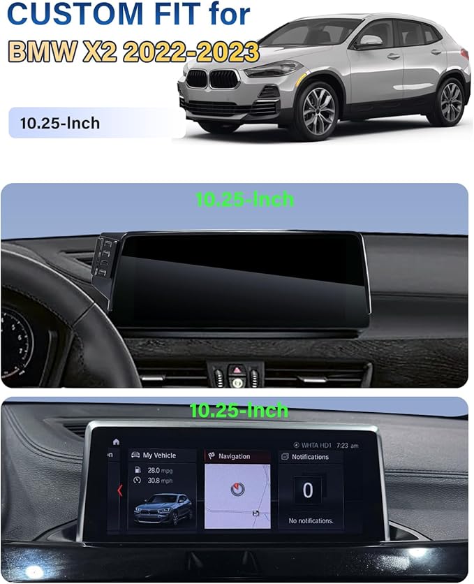 SKYLOTEC Phone Holder for BMW X2 2022 2023 Accessories 10.25-Inch Screen Fixed Clip, Car Magnetic Phone Mount Compatible with MagSafe, Strong Magnets Fast Wireless Charger Cell Phone Base