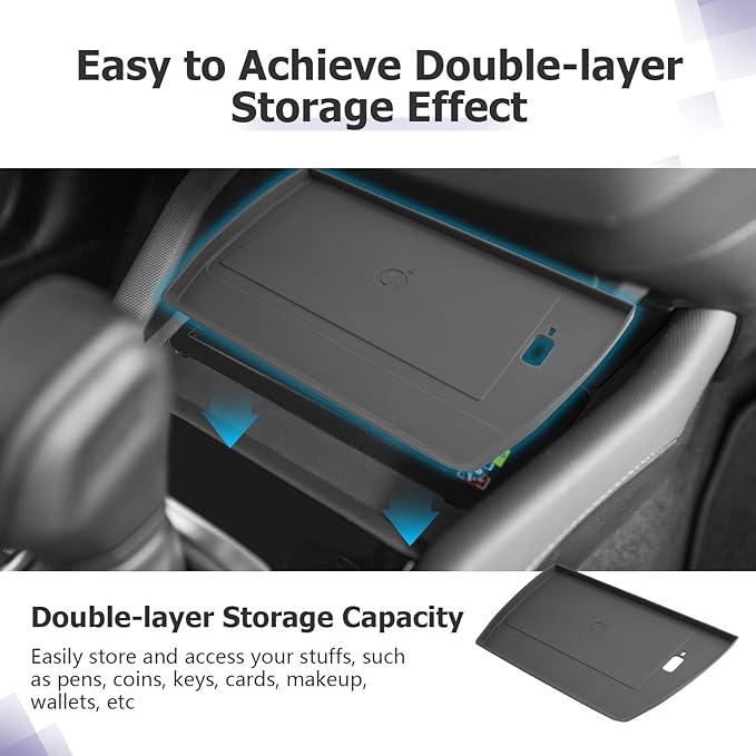 LUWU for 2025 2026 Subaru Forester Accessories Compatible with 2025 2026 Forester Wireless Charging Anti-Slip Mat - Center Console Cup Holder 2-Pack