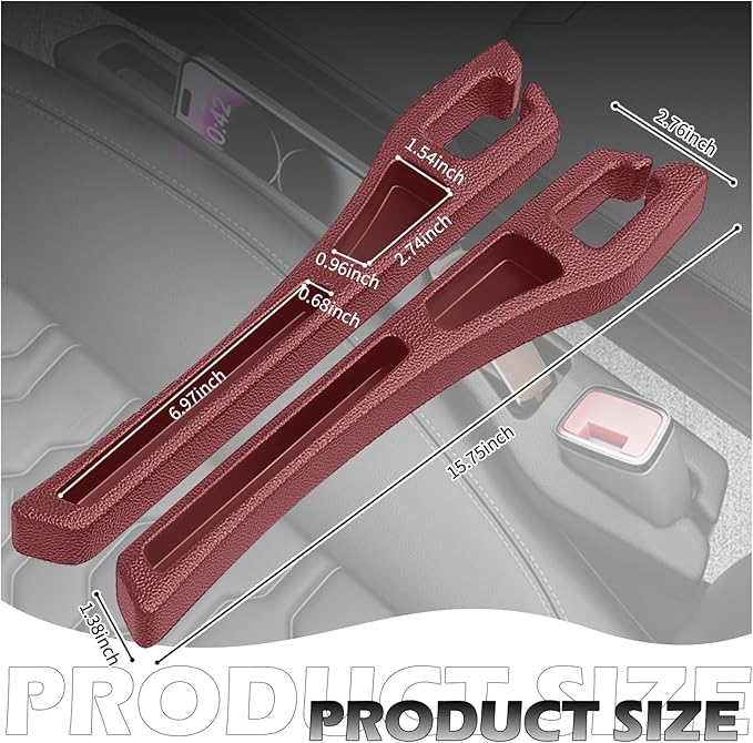 2PCS Car Seat Gap Filler Organizer,Multifunctional Car Gap Filler Organizer Storages Phone Key Avoids Things Falling,Universal Car Blocker Between Seats Car Accessories(Red)
