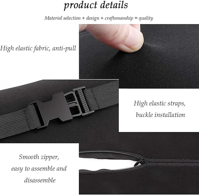 New Car Headrest & Lumbar Support Cushion for Hyundai Santa Fe 2001-2024, Ergonomic Memory Foam Seat Headrest Neck Rest Cushion Breathable Removable Cover for Neck Back Relief,C/Brown