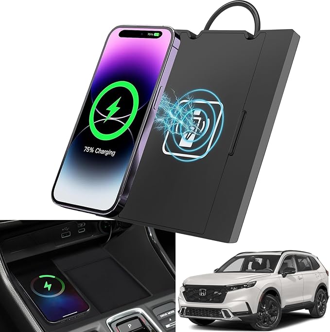 for 2023-2026 Honda CR-V Wireless Charger, 15W Car Qi Charging Station Pad Mat Fits CRV Accessories