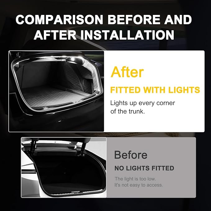 Tlyard Ambient Led Trunk Lights for Tesla Model Y Juniper 2025 2026 Back Interior Frunk Lightning String for Neon Atmosphere Compatible with Tesla Juniper Accessories