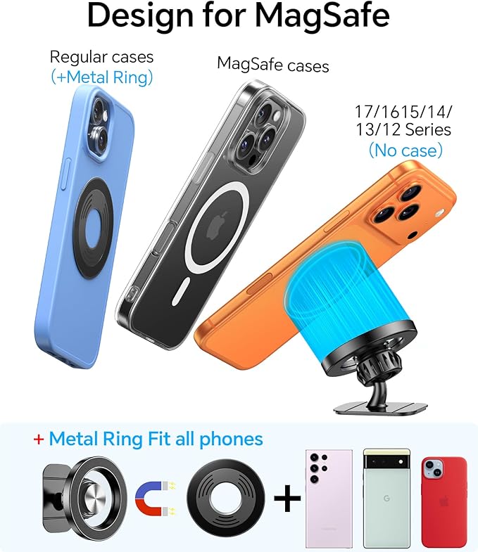Kaistyle for Magsafe Car Mount【Strong Magnets】Magnetic Phone Holder for Car Phone Holder Mount Dash Mounted Holders Phone Holders for Your Car Accessories for Women Men Mothers Gifts for iPhone 17 16