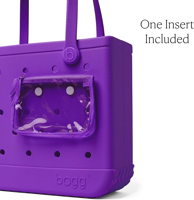 BOGG BAG Medium Tote – 15” x 12.5” x 5” – Durable, Washable, Tip-proof – Beach, Pool, Boat, Work, Sports (Houston We Have a Purple)