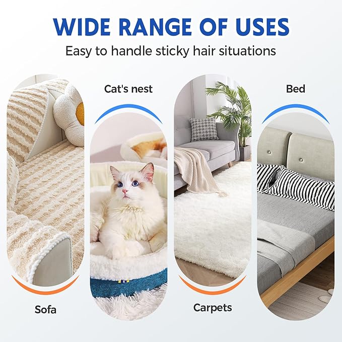 2025 New Pet Hair Remover, 4 in 1 Pet Hair Removal Tool for Couch Carpet Furniture, Multifunctional Double Sided Dogs Cats Hair Removal Brush, Reusable Cleaning Brush for Window (2 Pc)