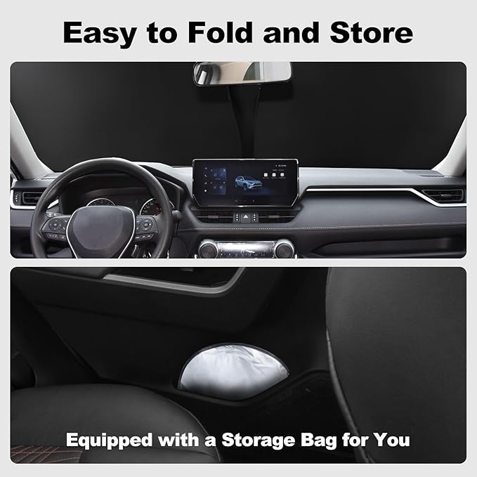 for 2019-2026 Toyota RAV4 - Premium Sunshade for Ultimate Heat & UV Protection, Foldable Front Windshield Sun Shade for SUV Crossover, TRD Off-Road, LE XLE XSE Hybrid Adventure Accessories