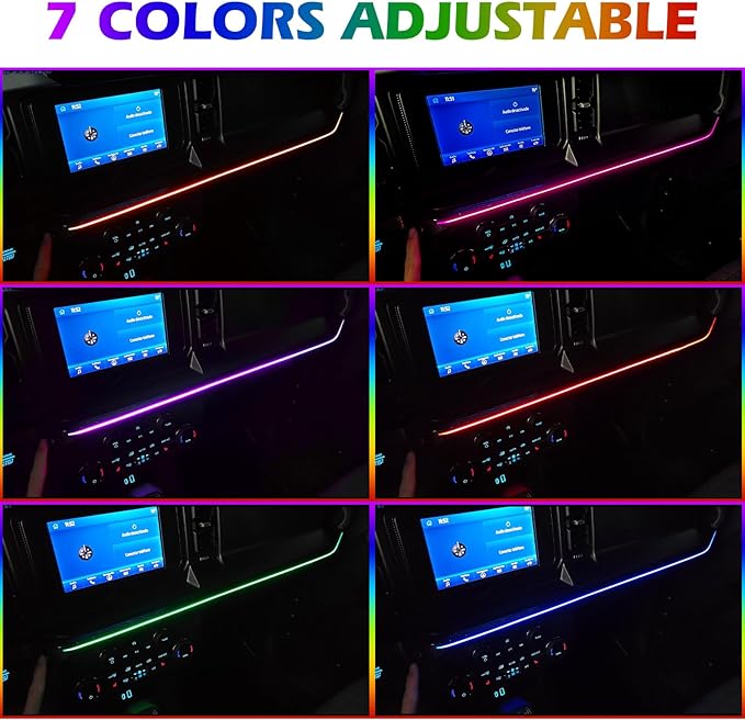 Z8 LED Neon Strip Light Center Console Dashboard Trim Compatible with Ford Bronco 2021-2024 Dash Panel Replacement Parts