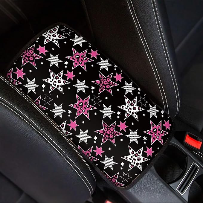 Amarican Flag Star Auto Center Console Armrest Pad 4th July USA Flag Car Center Console Cover Seat Box Cover for Sedan, Van, SUV, Truck Car Accessories, Brerathable