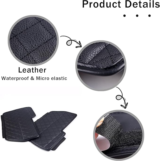 2PCS Center Console Armrest Cover for Toyot@ Tundra 2022-2025 /Sequoia 2023-2025 Accessories, Leather Front Seat Armrest Box Cushion Protector Waterproof Anti-Scratch (Left-Hand Drive)