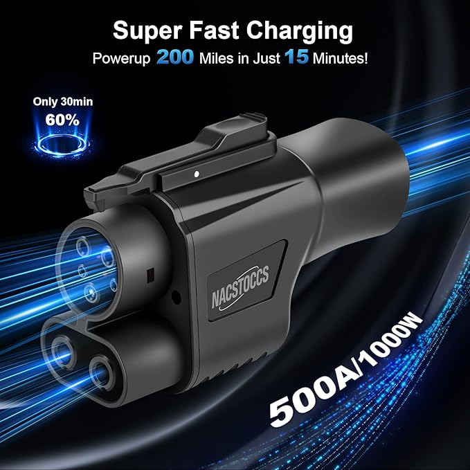 Electric Vehicle Charging Adapter Compatible with Tesla Supercharger, Fit for Rivian,Ford,GM EVs for Tesla Supercharger to CCS1 Charger Adapter, Max 500A 1000V Fast Charge