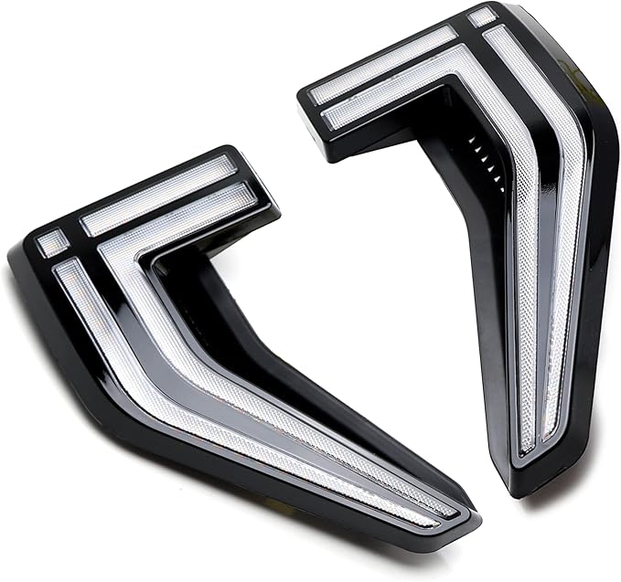 iJDMTOY Clear Lens White/Amber Full LED Illuminated Fender Side Marker Lights Compatible with 2021-up Gen14 Ford F-150 Truck (Excluding Raptor)