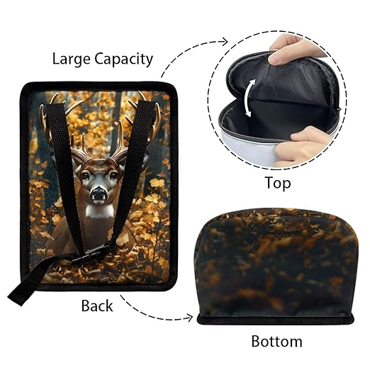 Deer Car Trash Can Auto Garbage Bag with Lid Leak-Proof Car Storage Bag Garbage Bag Hanging for Headrest Portable Vehicle Backseat Organizer