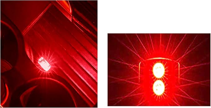 ICBEAMER Type C Adapters Atmosphere Light 1-Pack (Red) | Universal Plug-in Miniature LED Night Light for Car Interior and Trunk Ambient Lighting, Easy Installation, Energy Efficient