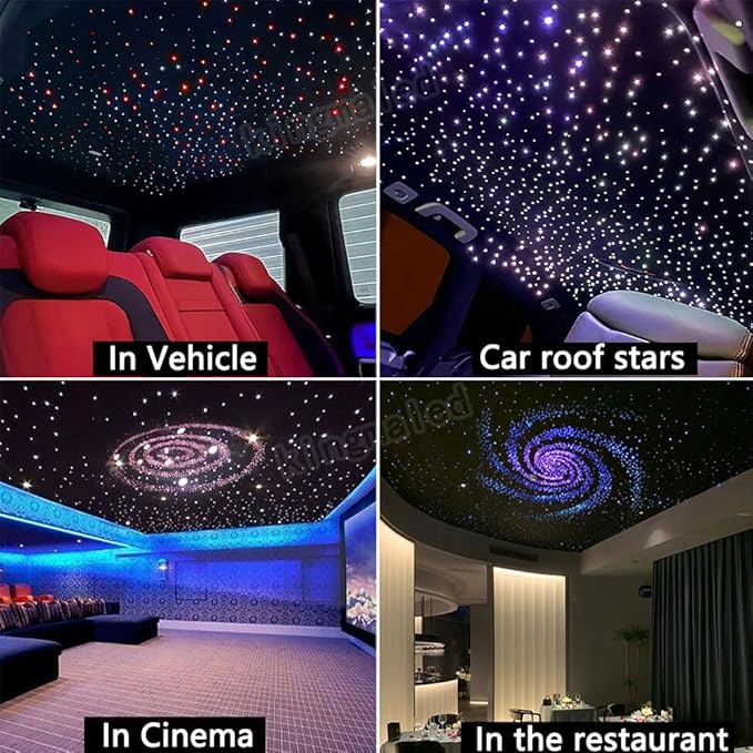 Twinkle Starlight Headliner Light,16W 1000pcs 9.8ft LED Star Ceiling Fiber Optic Light Kit APP/Remote for Car/Home/Party