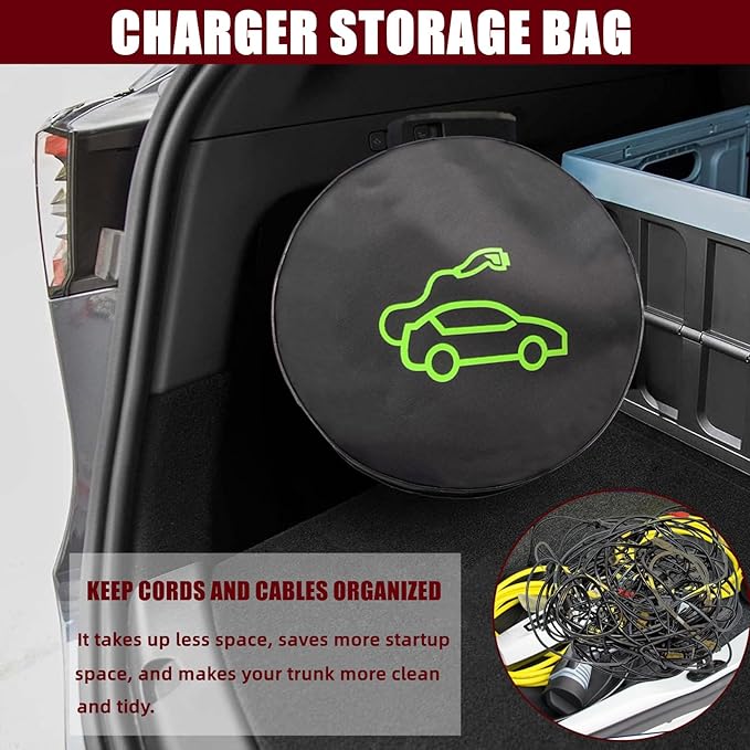 BLIRITEL EV Cable Bags, Portable EV Chargers Cable Storage & Organizer for Jumper Cables,Cords,and Hoses, Perfect for Electric Vehicles,RV Sewer Hose,Camper Accessories