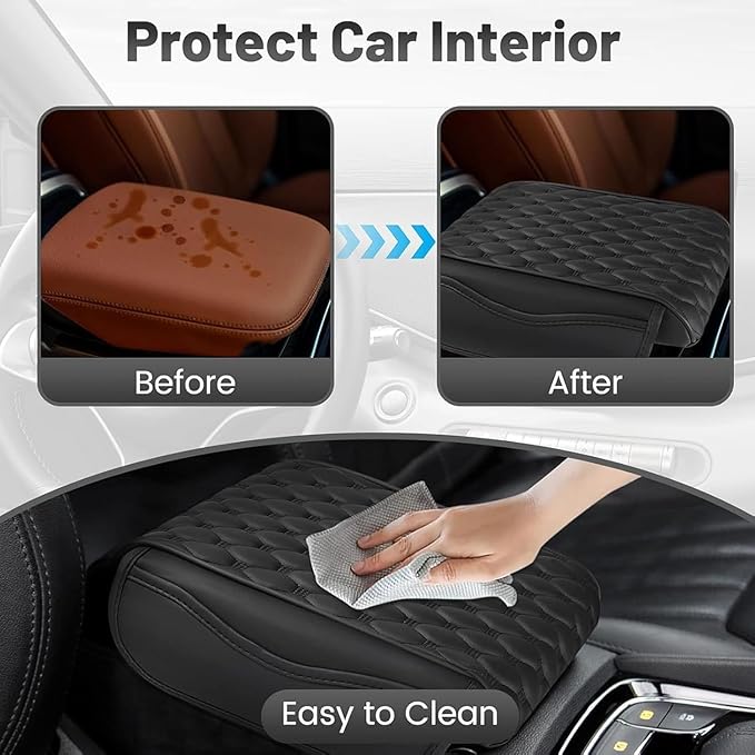 Car Center Console Cover for Subaru Outback Legacy 2015-2019, PU Leather Auto Center Console Pad Car Armrest Cushion Car Interior Accessories,Black