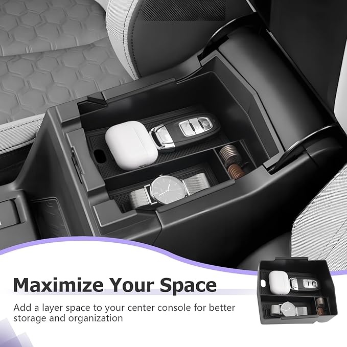 LUWU for 2025 2026 Subaru Forester Accessories Compatible with Forester Base/Premium/Sport/Limited/Touring 2025 2026 Armrest Console Secondary Storage Box Insert Tray ABS Material Black
