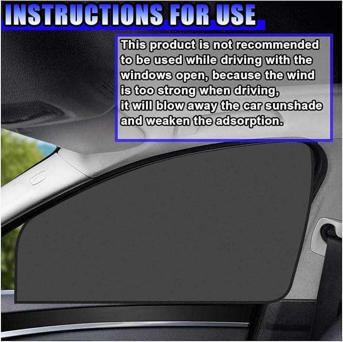 Magnetic Car Front Window Sun Shade, Full Blackout Auto Side Window Covers, UV Rays Protector Windshield Privacy Curtain, Universal Sun Heat Blocker Auto Accessory for SUV, Truck (Front)