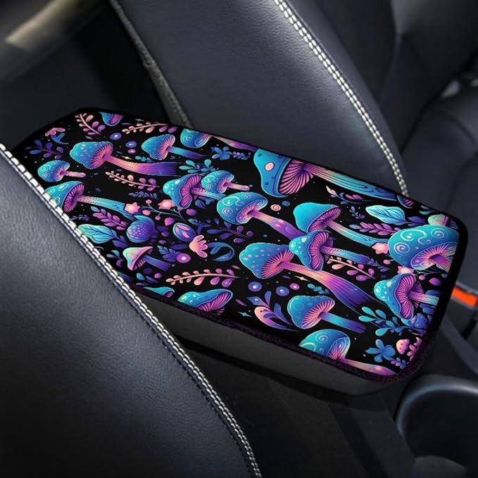 Coldinair Mushroom Car Armrest Cover,Auto Center Console Pad,Soft Seat Box Cover Protector Cushion,Car Accessories Decor for Most Cars,Sedan,Truck,SUV
