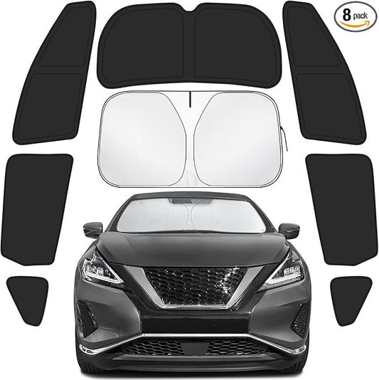 Car Window Shades Intended for Nissan Murano 2015-2024, Privacy Window Covers 8PCS for Side, Rear & Windshield, Car Shield Sunshade for Privacy Protection, Heat Blocking, Camping and Parking