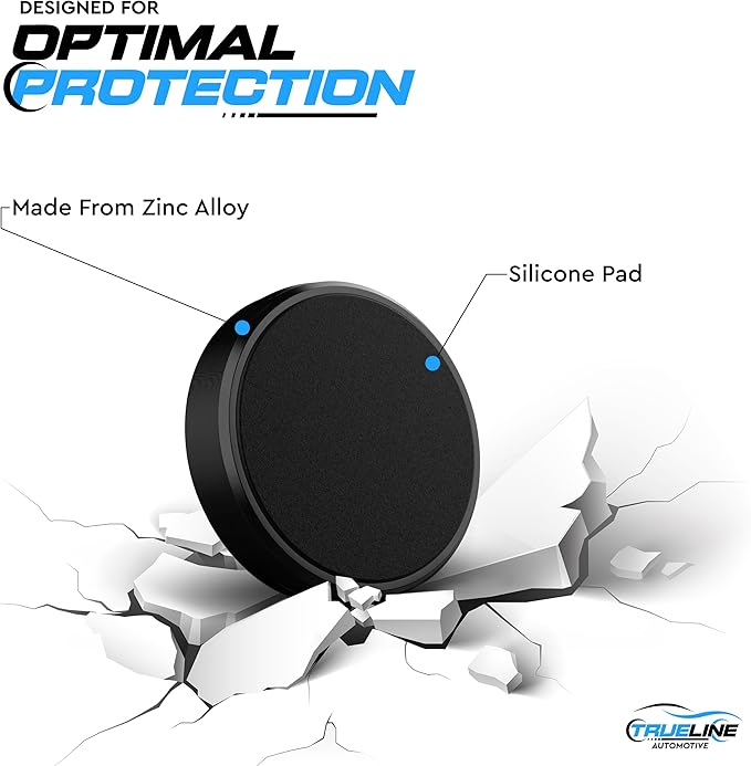TRUE LINE Automotive Magnetic Phone Mount for Car - Car Phone Holder with Silicone Pad (Black)