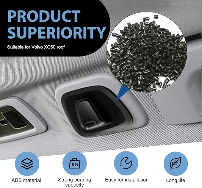 Pack-2 Car Interior Roof Hooks, ABS Plastic Multifunctional Roof Hook for Car, Car Hooks for Hanging Clothes, Bags and Umbrellas, Compatible with Volvo XC40 XC60 XC90 S60 S90 V60 V90 (Black)