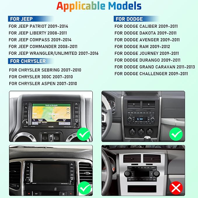 EKAT 8 Core Car Radio Stereo for Jeep Wrangler JK 2007-2018 Compass Grand Cherokee Dodge Ram with Carplay/Android Auto Upgrade 4GB+64GB