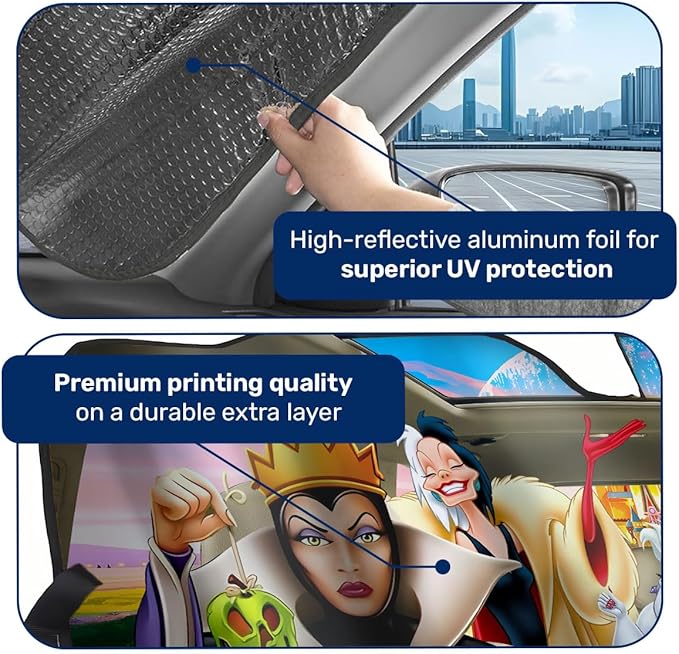 GENANY Villain Character Windshield Sun Shade for Car SUV Truck (55x30 Inches), Sun Shade Windshield, Shades for Front Windows, Horror Sunshade for Car Windshield, Protector Blocks UV