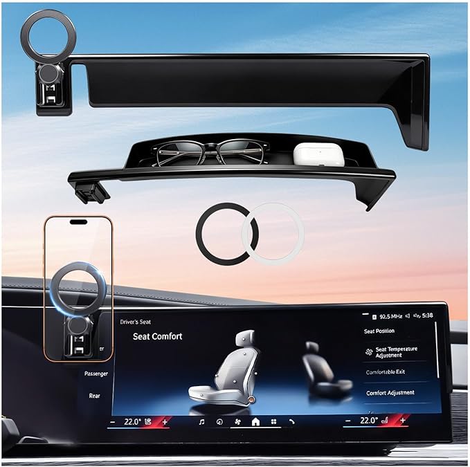 Car Phone Holder for BMW 7 Series & i7 2026 2025 2024 2023 (Only for 14.9-Inch Screen) 360° Rotation Magnetic Cell Phone Mount, Compatible with Magsafe, Does Not Affect Air Vent