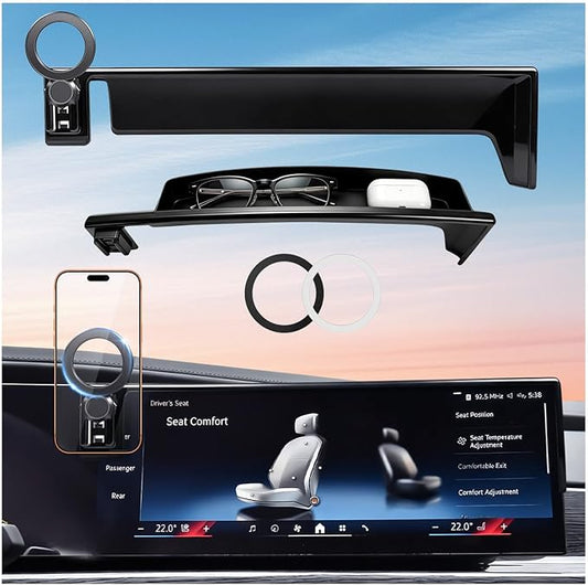 Car Phone Holder for BMW 7 Series & i7 2026 2025 2024 2023 (Only for 14.9-Inch Screen) 360° Rotation Magnetic Cell Phone Mount, Compatible with Magsafe, Does Not Affect Air Vent