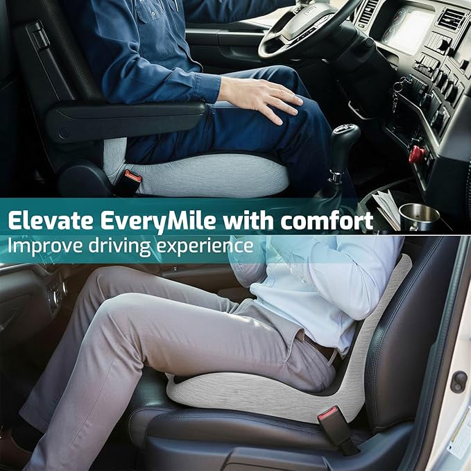 Ergonomic Seat Cushion,Office Chair Cushion with Lumbar Support Pillow,Car Orthopedic Seat Cushions,Designed for Sciatica,Tailbone,Back Pain Relief,for Office,Car,Truck,Home,Desk Chair