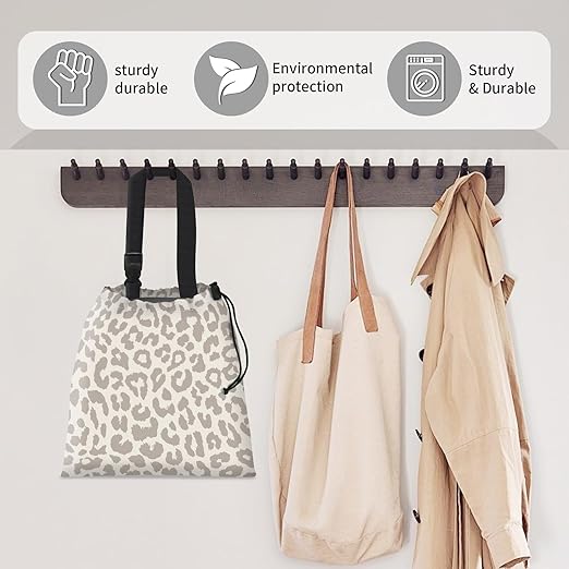 Car Trash Bag Large Hanging Can for Back of Seat, Cute Waterproof Car Garbage Bag for Vehicle, Travelling, Outdoor Cute Gray Leopard