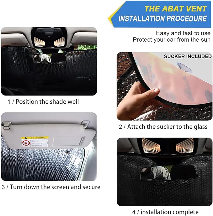 xigua Wildflowers Car Windshield Sunshade Foldable Front Window Sun Visor Protector for Car,SUV,Truck - Keep Vehicle Cool,55 x 27.6 Inch