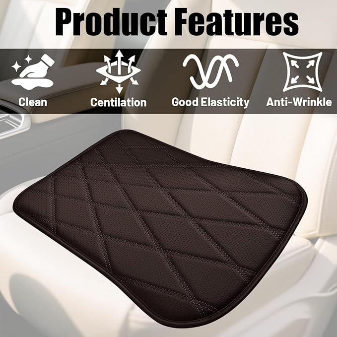 Car Seat Cushion, Comfortable Sciatica & Lower Back Pain Relief Vehicle Driver Seat Pillow, Auto Interior Chair Protector, Universal for SUV Automobile Truck (Coffee)