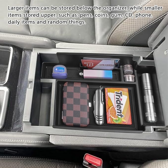 TACORBO Center Console Organizer Tray for Nissan Pathfinder 2022 2023 2024 2025 Accessory, Interior Armrest Storage Box Insert Tray,Black