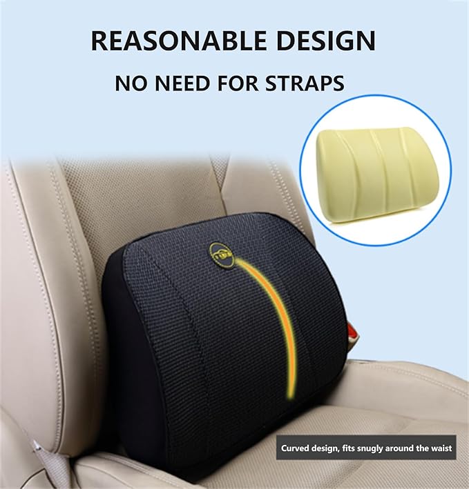 Heightening Wedge Car Seat Cushion Pad for Driving with Comfort Memory Foam, Curved Design Closely Adheres to The Lumbar Spine and Buttocks, Relieving Fatigue Broader Vision (Cushion Set,Light Grey)