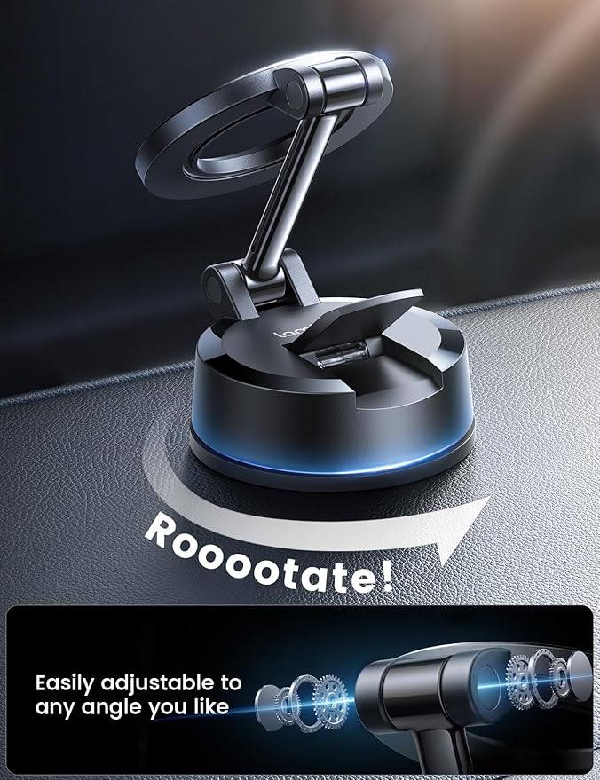 Lamicall for Magsafe Car Mount [70LBS Strongest Suction & Ultra Magnets] Phone Holders for Your Car, 360° Adjustable Suction Cup Phone Mount for Dashboard & Windshield Truck fit iPhone 17 Smartphone
