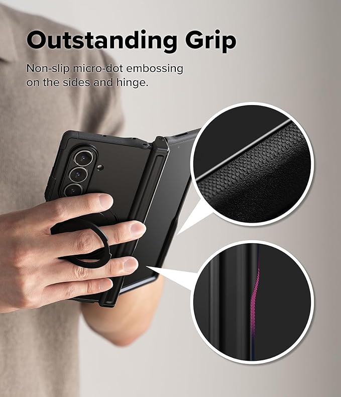 Ringke Alles Pro for Samsung Galaxy Z Fold 7 Case [Compatible with MagSafe] Hinge Protection Powerful Magnet Shockproof Cover with 360° Rotating Kickstand - Black