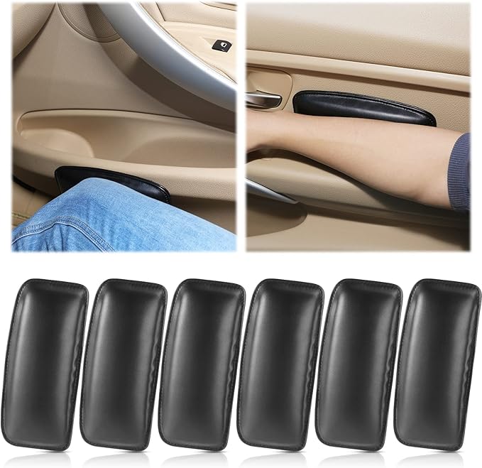 Tallew 6 Pack Car Center Console Knee Cushion Automotive Pad Soft Leather Armrest for Knee Leg Elbow Arm Pillow Interior Accessories for Car Truck