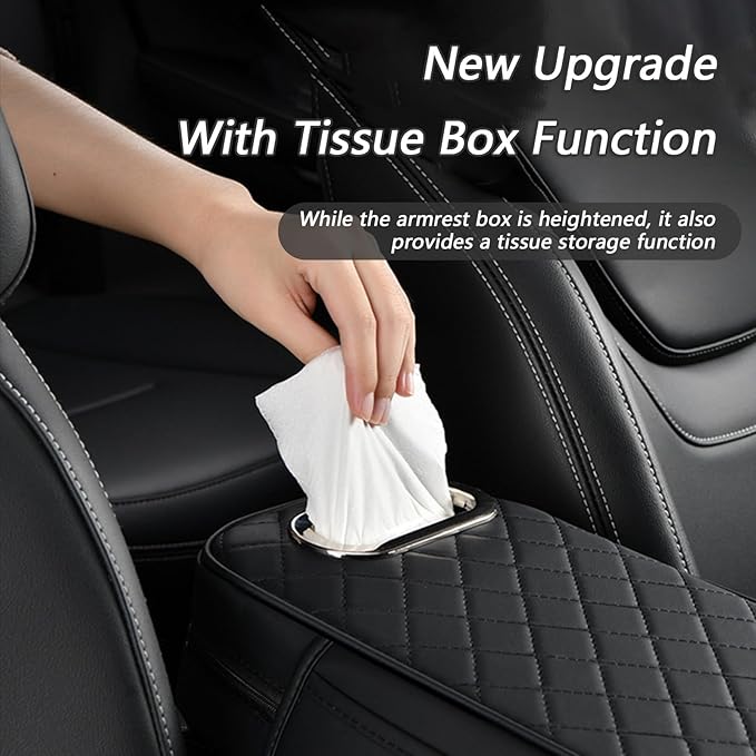 Center Console Cover for KIA Seltos 2019 2020 2021 2022 2023 2024 2025, Leather Arm Rest Armrest Cover for Car, Center Console Armrest Cover Armrest Storage Box, Interior Accessories