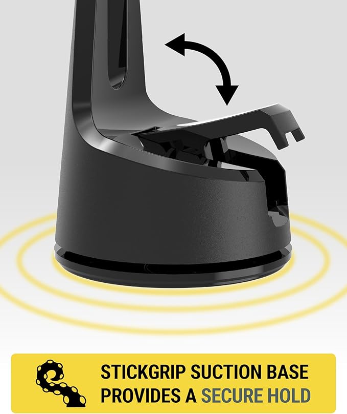 Scosche Qi2 Wireless MagSafe Car Mount Charger, 15W Magnetic Suction Cup Windshield/Dashboard Cell Phone Holder with Vent Clip & Fast USB-C Car Charger Compatible with Apple iPhone 16/15/14/13/12, S25