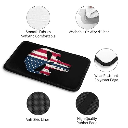 Face American Flag Car Auto Armrest Cushion Cover Accessories Center Console Seat Box Pad Protector Universal Decoration for Most Vehicle SUV Truck